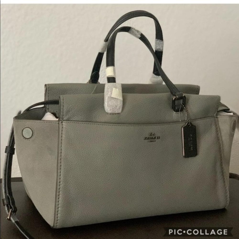 SALE💥💥NWT COACH FULTON SHOULDER BAG COLOR-BLOCK MIXED LEATHER SATCHEL - Picture 8 of 9
